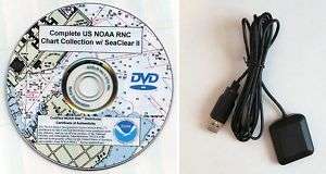 2200+ NOAA CHARTS ON DVD PLUS USB GPS RECEIVER AND MORE  