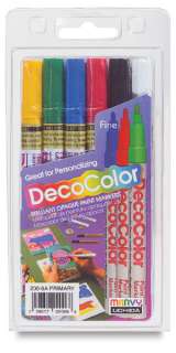 DECOCOLOR Oil Based PAINT MARKERS Fine (6) NIP Primary  