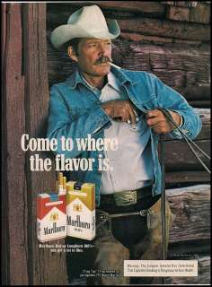 1984 Marlboro Man Cigarettes Ad~Cowboy in Denim Photo  
