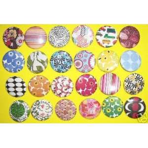  Set of 24 Marimekko Pinback Buttons Pins 