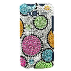  CIRCLE Bling Bling Diamonds Desing Faceplate Cover Case for HTC EVO 