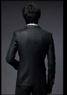 New Mens Slim Luxury Premium Blazer Black Suit Jacket  