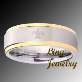 8MM TUNGSTEN TWO TONE SUPERMAN WEDDING RINGS SIZE 7 13  