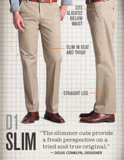  Dockers Mens Signature Khaki D1 Slim Fit Flat Front Pant 