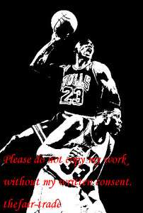 Original Signed Basketball Oil on canvas Michael Jordan dunked on 