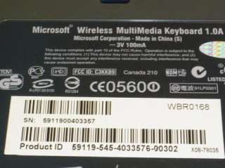 Microsoft Wireless Multimedia Keyboard 1.0a W/Mouse  