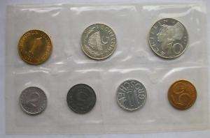 Austria 1965 Mint Proof Set of 7 Coins,With 2 Silver  