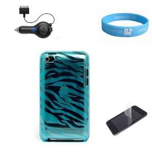  Touch TPU Skin Blue Zebra Case for Latest 4th Gen Apple iPod Touch 