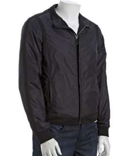Zegna black cotton nylon reversible motorcycle jacket