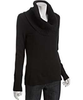 CeCe black cashmere chunky cowl neck sweater  