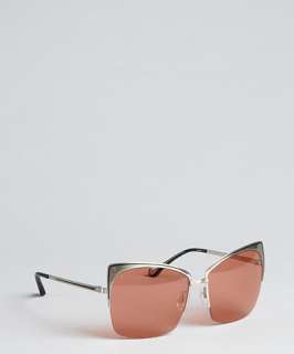   & James silver and pink Christopher half frame oversize sunglasses