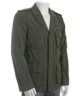 Juicy Couture dark green metal canvas army jacket  BLUEFLY up to 70% 