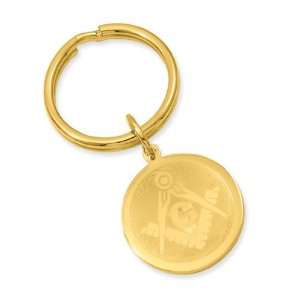  Gold plated Round Masonic Key Ring Jewelry