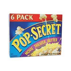 Microwave Popcorn, Movie Theater Butter, 3.5 oz Bags, 6 Bags/Box 