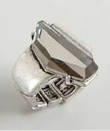 BCBGeneration antiqued silver gemstone stretch ring style# 320099001