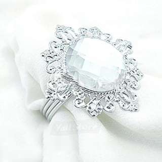   White Gem Napkin Rings Wedding Party Decorations Diamond Ring  