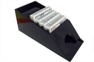   PLASTIC PROFESSIONAL DEALER SHOE AND 4 DECKS OF PLAYING CARDS