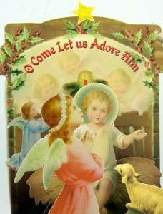 SET OF 12 Come Let us Adore Him Pop Up Nativity Scene Christmas 
