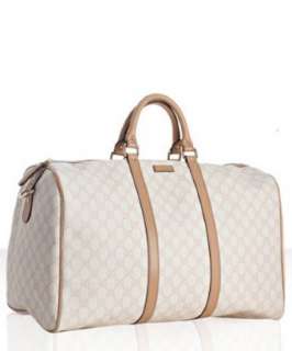 Gucci white and beige GG plus weekender duffel bag   