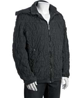 Jetlag charcoal quilted cotton Flight hooded jacket