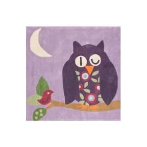  Rugs USA Sleeping Owl 4 3 Square purple Area Rug: Home 
