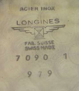 Vintage Swiss Made LONGINES Mens watch 1960s  BLACK DIAL  STEEL CASE 