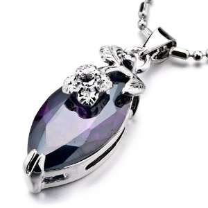   Pugster Light Purple Leaf Crystal Pendant Necklace: Pugster: Jewelry