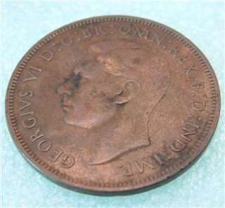 1939 U.K.GREAT BRITAIN 1 PENNY one large Cent COIN  