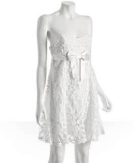 Betsey Johnson white battenburg lace sweetheart dress  BLUEFLY up to 