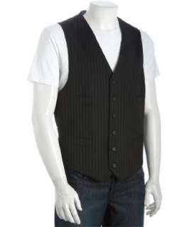 Tommy Hilfiger black pinstripe wool Hayes vest   