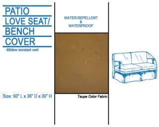 Patio Furniture Covers Love Seat or Bench Cover  