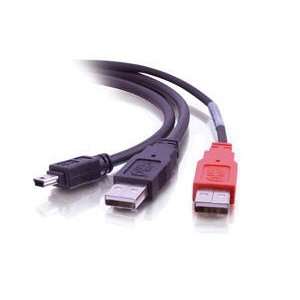  CABLES TO GO 6ft Mini B Male To 2 USB A Male Y Cable Electronics