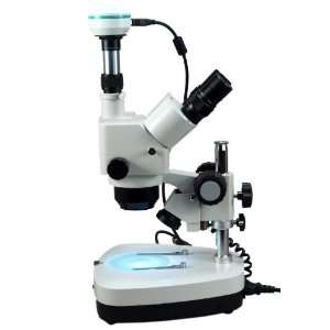 10x 80x Trinocular Stereo Microscope + 2.0MP USB Digital Camera 