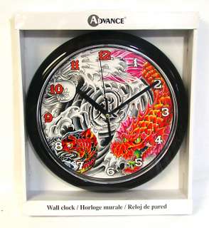 Tattoo Supplies Shop Wall Clock Sailor Jerry Ed Hardy Style Flash Koi 