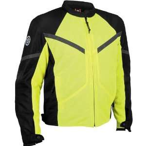 FirstGear Rush Mens Mesh On Road Motorcycle Jacket   DayGlo/Black 