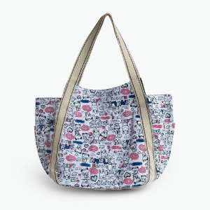   Eco Canvas Shoulder Tote Bag / Shopper Bag / Multiple Pockets Baby