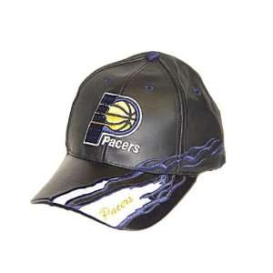  100% leather Indiana Pacers NBA Reebok ball cap hat   one 