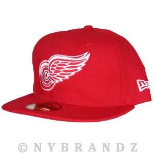 New Era Cap Fitted NHL Detroit Red Wings Red White Logo 