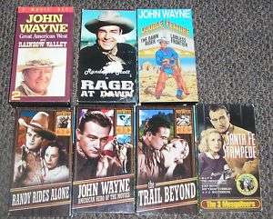 Lot 8 Western VHS John Wayne Randolph Scott 017153356335  