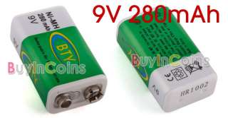 280mAh 280 MAH Ni MH NiMH 9V Rechargeable Battery  