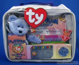 TY CLUBBY II BBOC Beanie Baby Bear Platinum Kit MWMT  