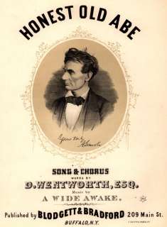 YOU HAVE A BEAUTIFUL REPRODUCTION PRINT OF HONEST OLD ABE SHEET MUSIC 