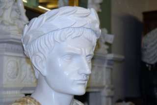 Hand Carved Classical Roman Marble Bust Statue  