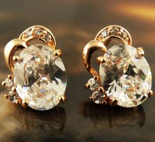   Topaz Gems Earrings 14k Rose Gold Filled New Year Jewelry JE01  
