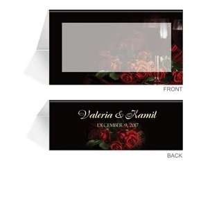  300 Personalized Place Cards   Red Roses & Red Wine 