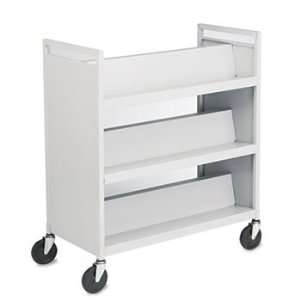   Book Cart w/6 Slant Shelves, 37w x 18d x 42h, Platinum: Electronics