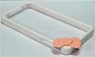 Hello Kitty bumper Case 3D design LightPink Bowknot White Bumper for 