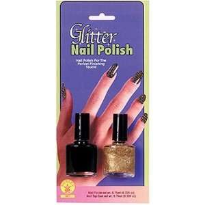  Glitter Nail Polish Gold Blk Beauty
