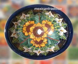   MEXICAN TALAVERA SINK DROP IN HAND PAINTED MEXICO SINKS ON SALE  