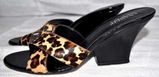 FRANCO SARTO DISCO Leopard Wedge Sandal Slides Sz 8.5  